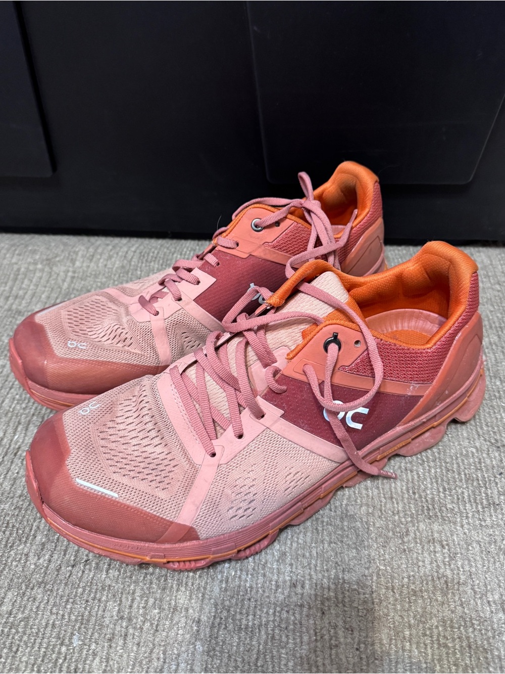 On Running Women's Pink and Orange Trail-Ready Shoes Cloudace W11